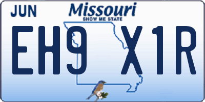 MO license plate EH9X1R