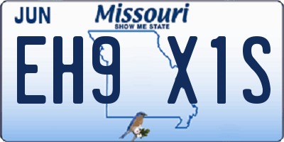 MO license plate EH9X1S