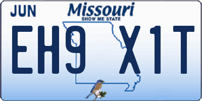 MO license plate EH9X1T