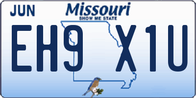 MO license plate EH9X1U