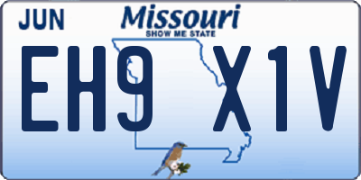 MO license plate EH9X1V