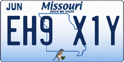 MO license plate EH9X1Y
