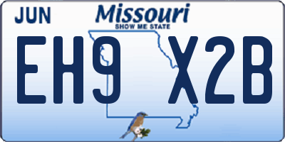 MO license plate EH9X2B