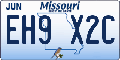 MO license plate EH9X2C