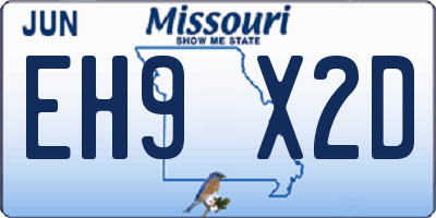MO license plate EH9X2D