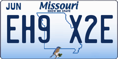 MO license plate EH9X2E