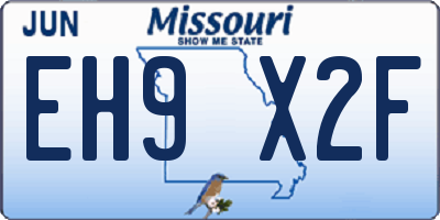 MO license plate EH9X2F
