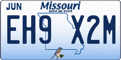 MO license plate EH9X2M