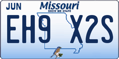 MO license plate EH9X2S
