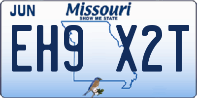 MO license plate EH9X2T