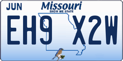 MO license plate EH9X2W