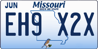 MO license plate EH9X2X