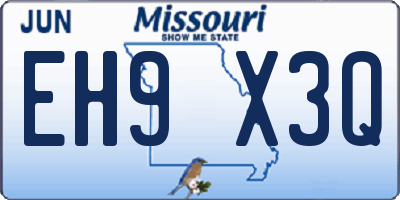 MO license plate EH9X3Q