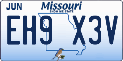 MO license plate EH9X3V