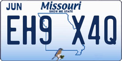 MO license plate EH9X4Q