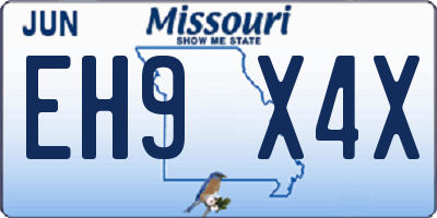 MO license plate EH9X4X