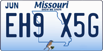 MO license plate EH9X5G