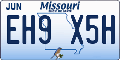 MO license plate EH9X5H