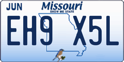 MO license plate EH9X5L