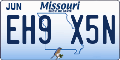 MO license plate EH9X5N
