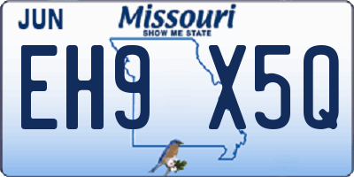 MO license plate EH9X5Q