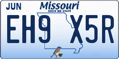 MO license plate EH9X5R