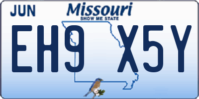 MO license plate EH9X5Y