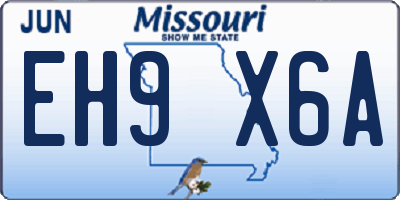 MO license plate EH9X6A