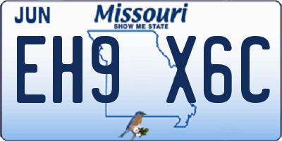 MO license plate EH9X6C