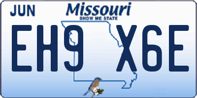 MO license plate EH9X6E