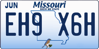 MO license plate EH9X6H