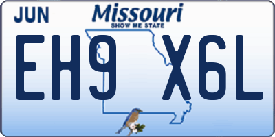 MO license plate EH9X6L