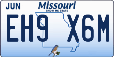 MO license plate EH9X6M