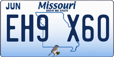 MO license plate EH9X6O