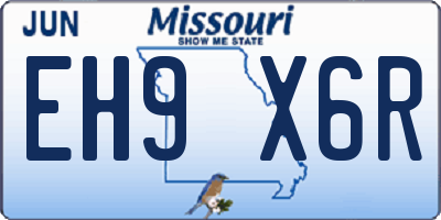 MO license plate EH9X6R