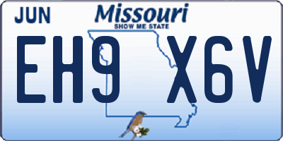 MO license plate EH9X6V