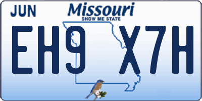MO license plate EH9X7H