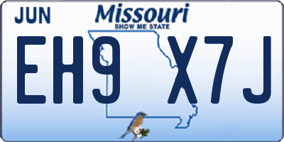 MO license plate EH9X7J