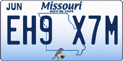 MO license plate EH9X7M