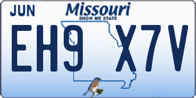 MO license plate EH9X7V