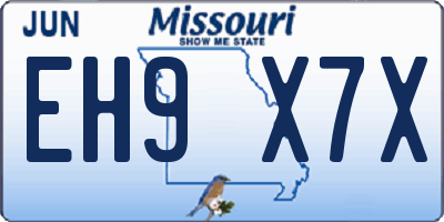 MO license plate EH9X7X