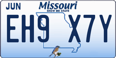 MO license plate EH9X7Y