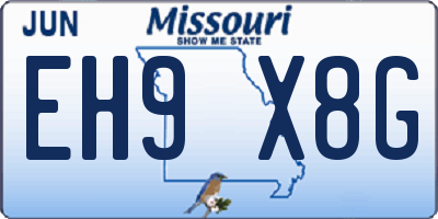 MO license plate EH9X8G