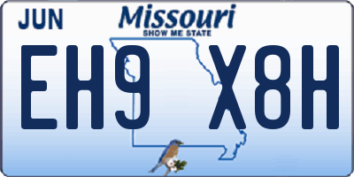 MO license plate EH9X8H
