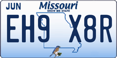 MO license plate EH9X8R