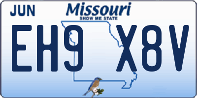 MO license plate EH9X8V