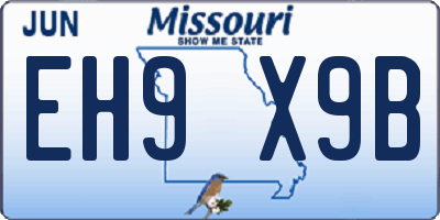 MO license plate EH9X9B