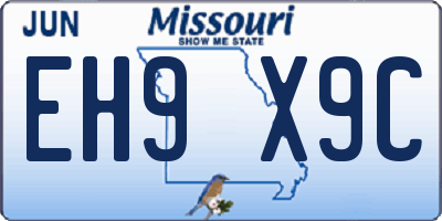 MO license plate EH9X9C