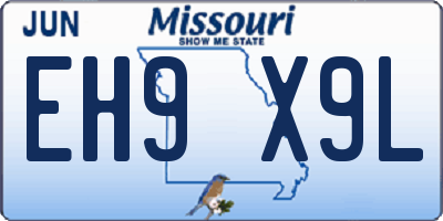 MO license plate EH9X9L