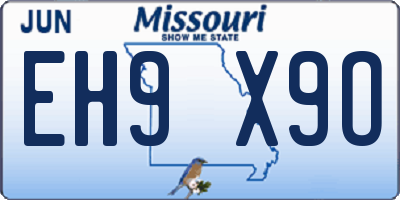 MO license plate EH9X9O